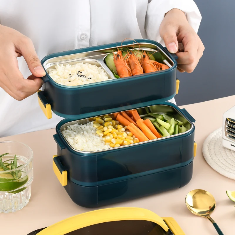 2022 new bento lunch box with multiple colour multiple colour for Layers of leakproof