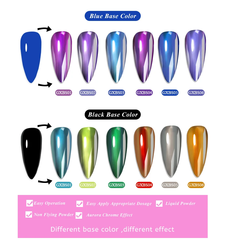 2023 New Product Nail Beauty Magic 6 Colors Mirror Chrome Nail Polish