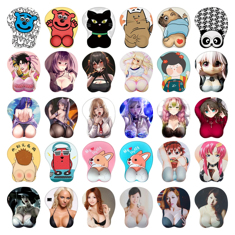 Custom Printed 3d Ergonomic Sexy Boobs Mousepad Soft Silica Gel Anime Mouse Pads Wrist Rest 5160