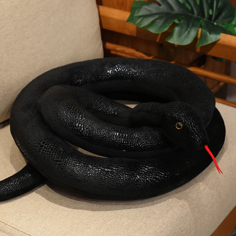 Giant Stuffed Snake Toy - Plush Anaconda in Yellow & Black - ODM