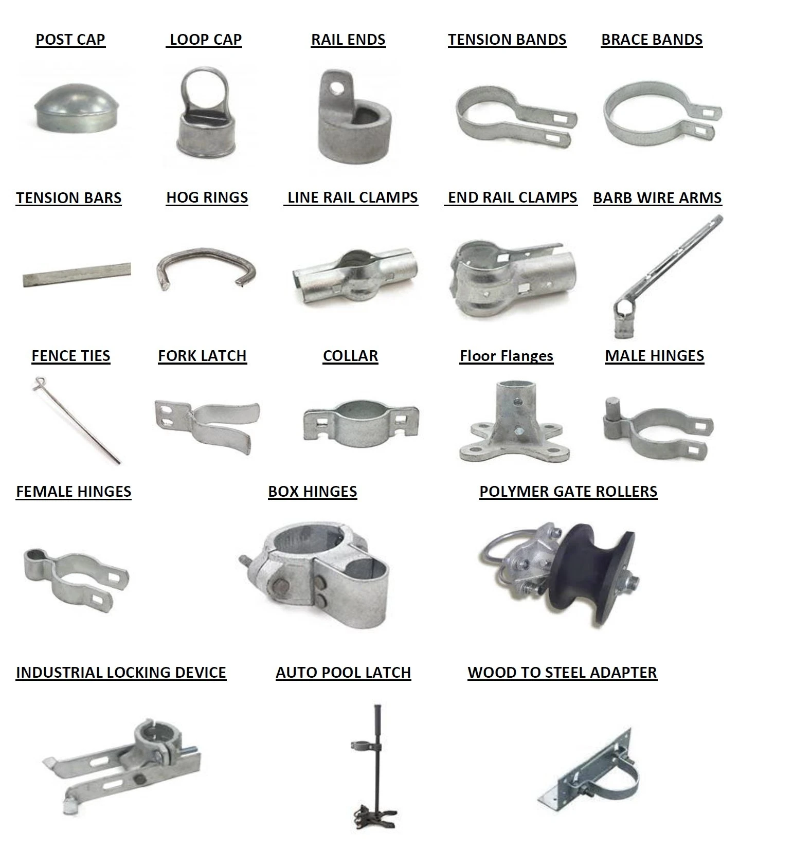 Metal Fence Parts Chain Link Fence Fittings Chain Link Fence Gate Fittings  Accessories