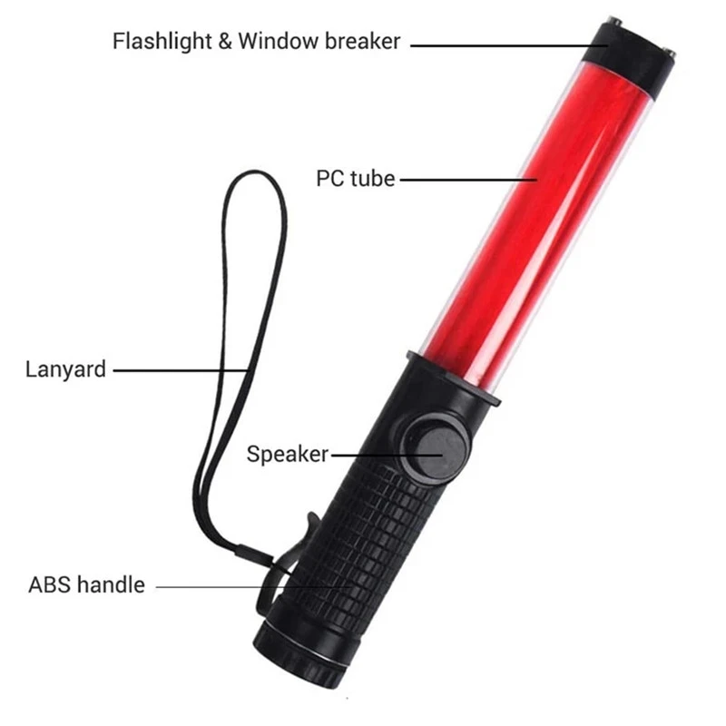 Linterna LED De Control De Tráfico Recargable - 10 Pulgadas, Con Pinc, Ideal Para Señalización, Conciertos Y Eventos