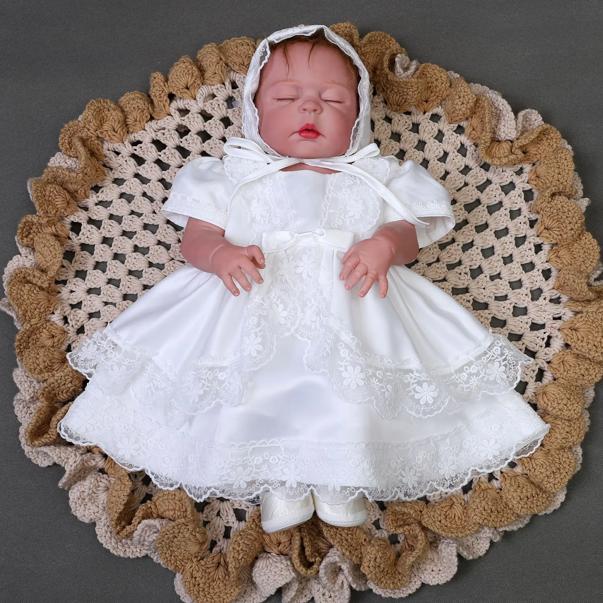 beige baptism dresses Free Shipping!! Baptism Dress, Christening Gown, Baby Girl Beige Dress