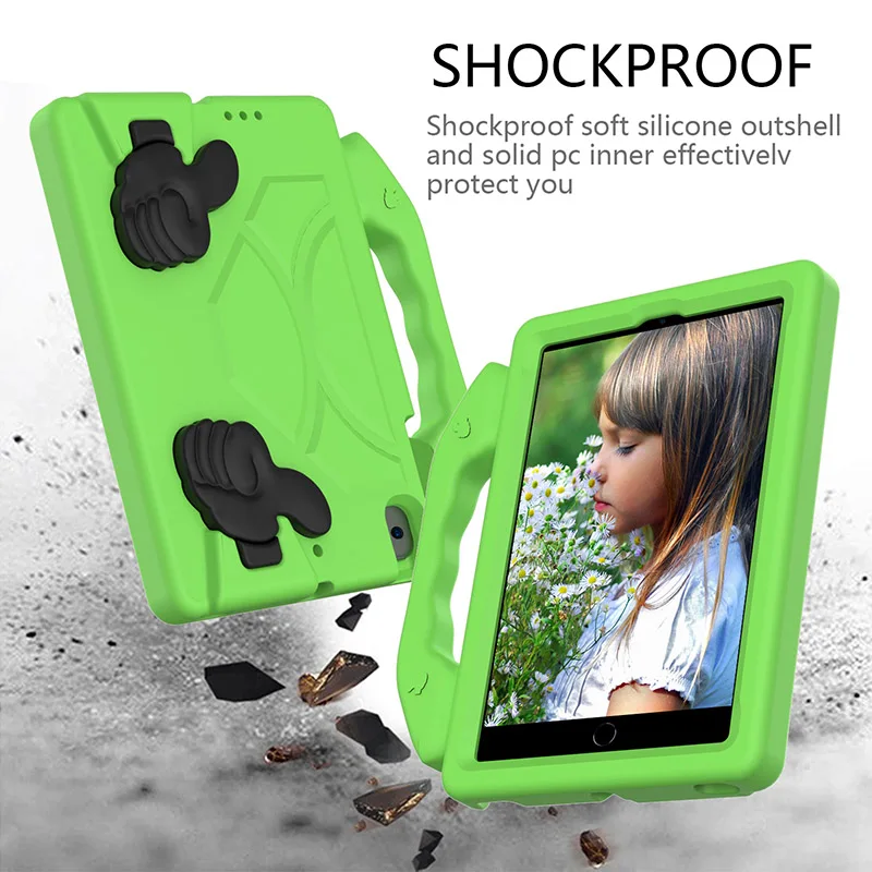 For iPad Mini 1 2 3 4 5 7.9 Inch Kids Tablet EVA Shockproof case with Finger Kickstand