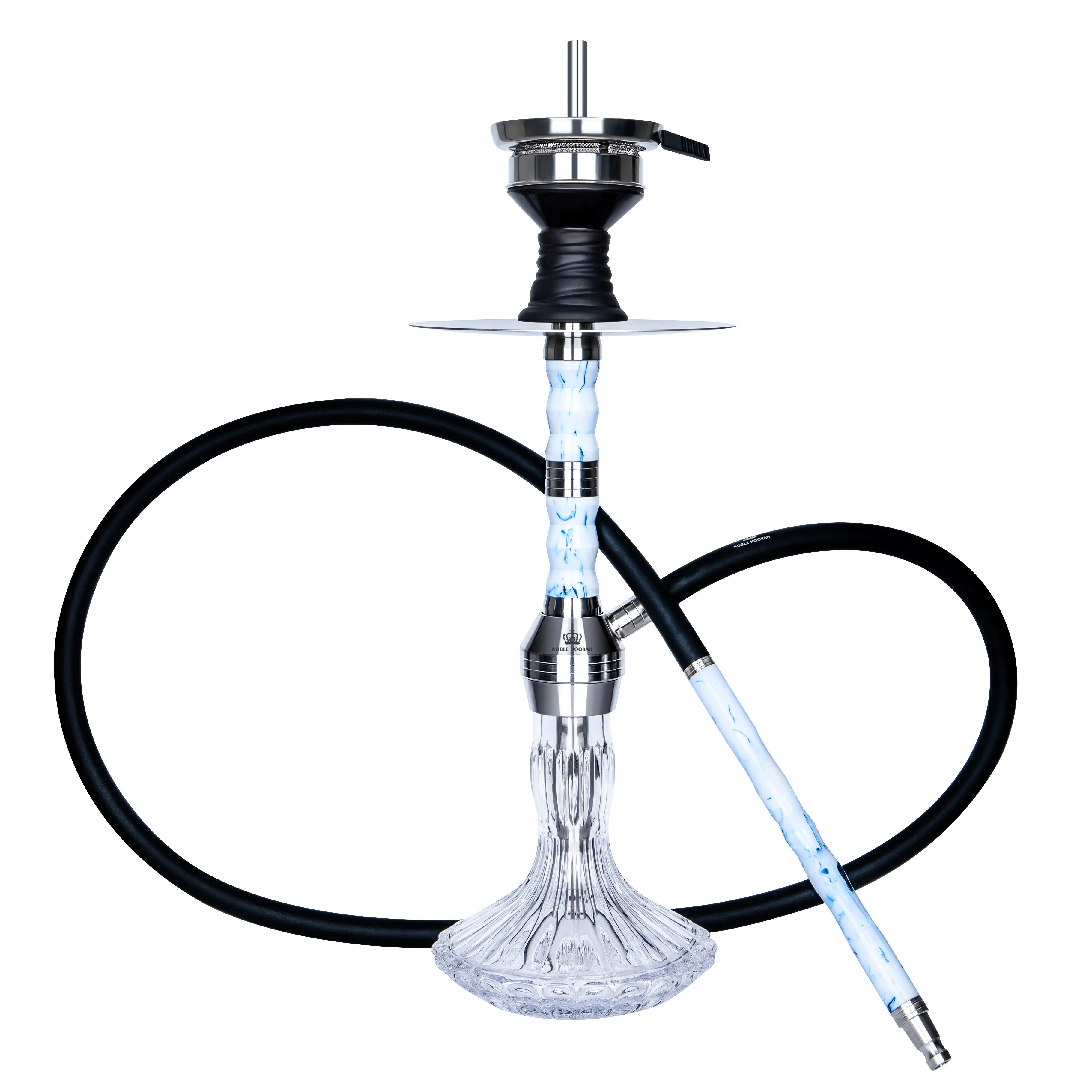 Stainless Steel V2h Shisha Hookah Convenient Use Two Hose Glass Mirror