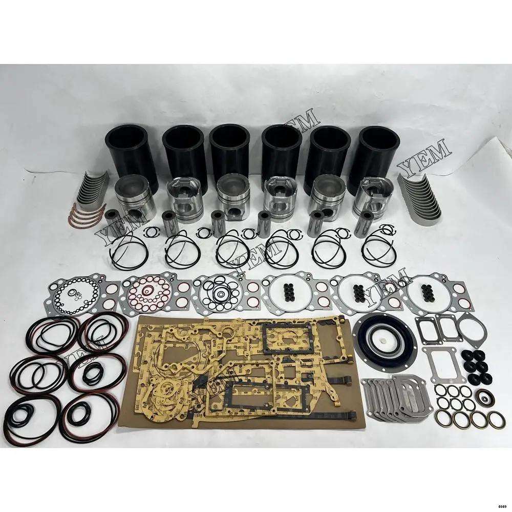 Engine Overhaul Kit With Piston Rings Liner Cylinder Gaskets Bearings For Komatsu 6D170 Machinery Engine Parts