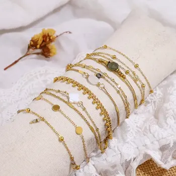 2025 Trend Stainless Steel Stack Four Leaf Clover Bracelets