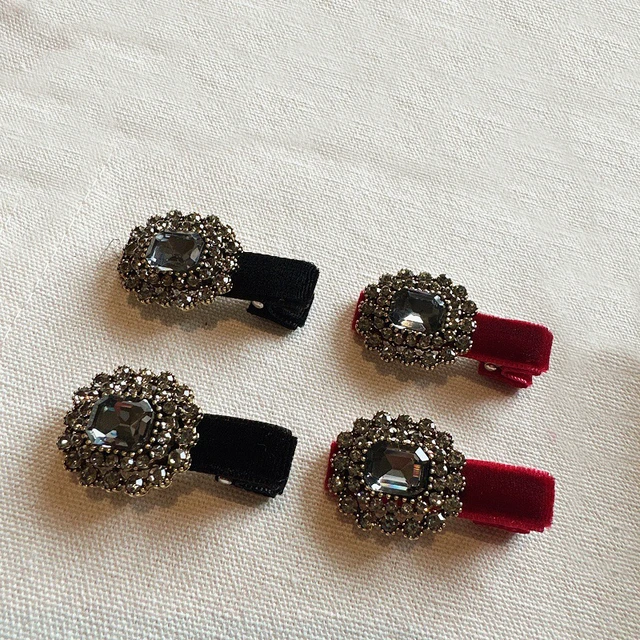 Jiayu Custom Mini Smooth alligator Hair Clips Rhinestone Elegant Noble Ponytail Clip French Style Luxury Duck Clip