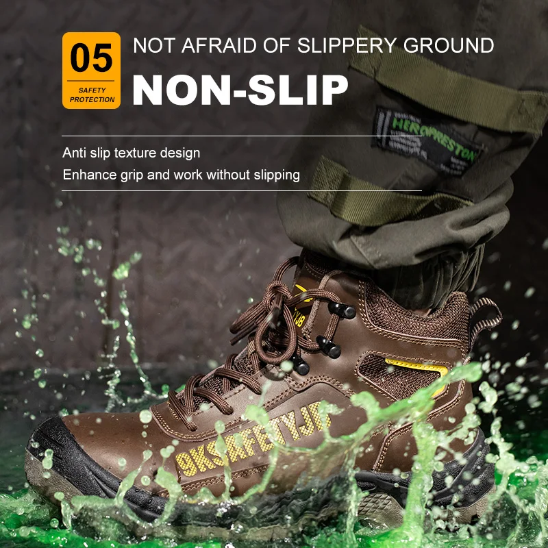 Zapatos de seguridad para hombre, calzado de protección con punta