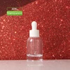 Flacon transparent 30ml - cercle blanc + tête de colle blanche