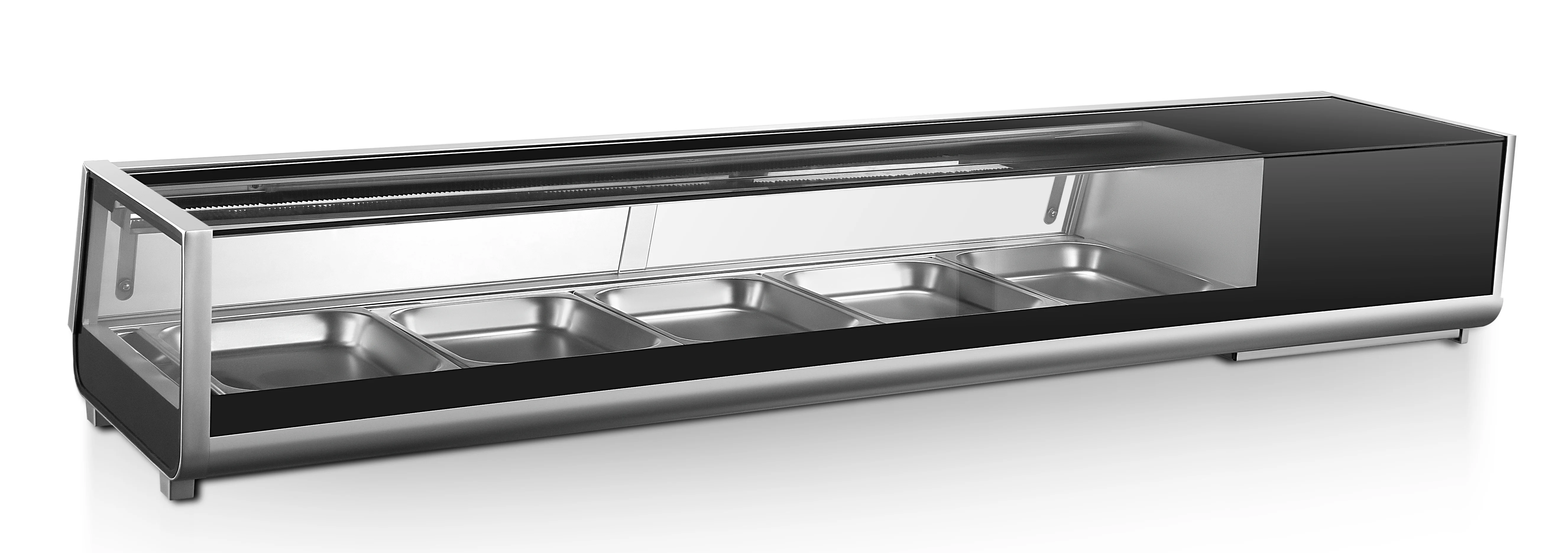 Direct Cooling  R290a  Sushi Showcase and Refrigerated Display  Cooler with Back Sliding Door Refrigerated Display Cabinet