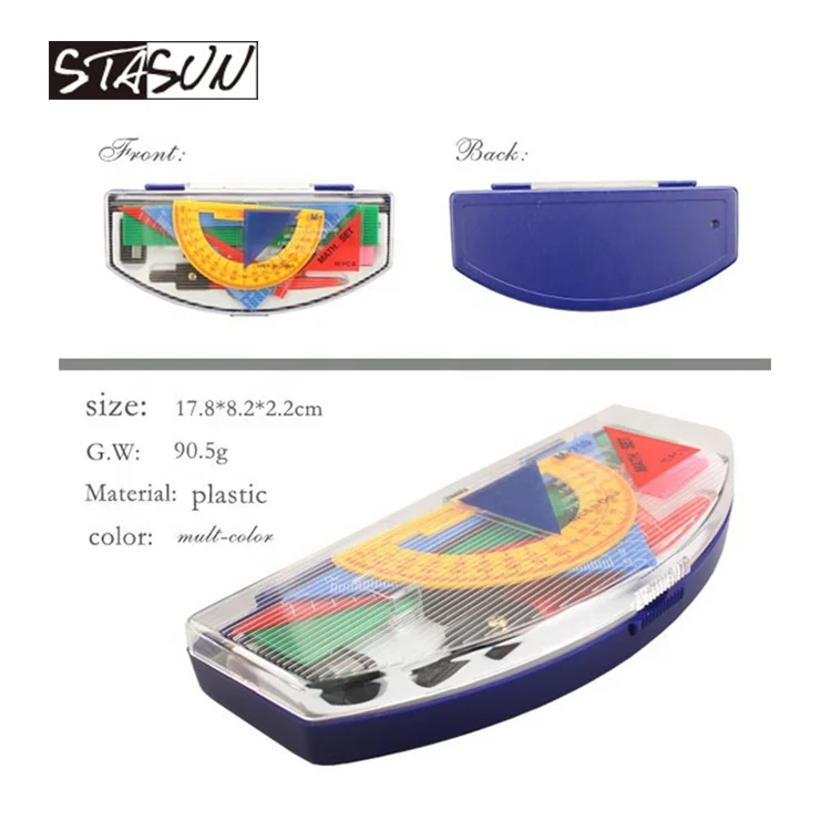STASUN Multiple Function 10pcs Compass Dividers Geometry Math Set for Students