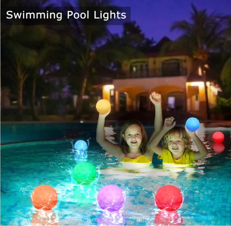 Floating Pool Lights Rechargeable LED Glow Ball Lights with Remote, RGB Color Changing Orb Night Lights for Kids