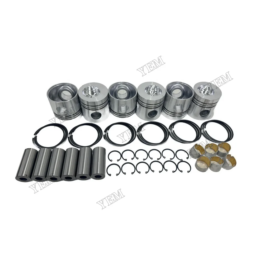 6D105 Piston Set With Rings Fits for Komatsu Replacement Aftermarket Engine Parts 4