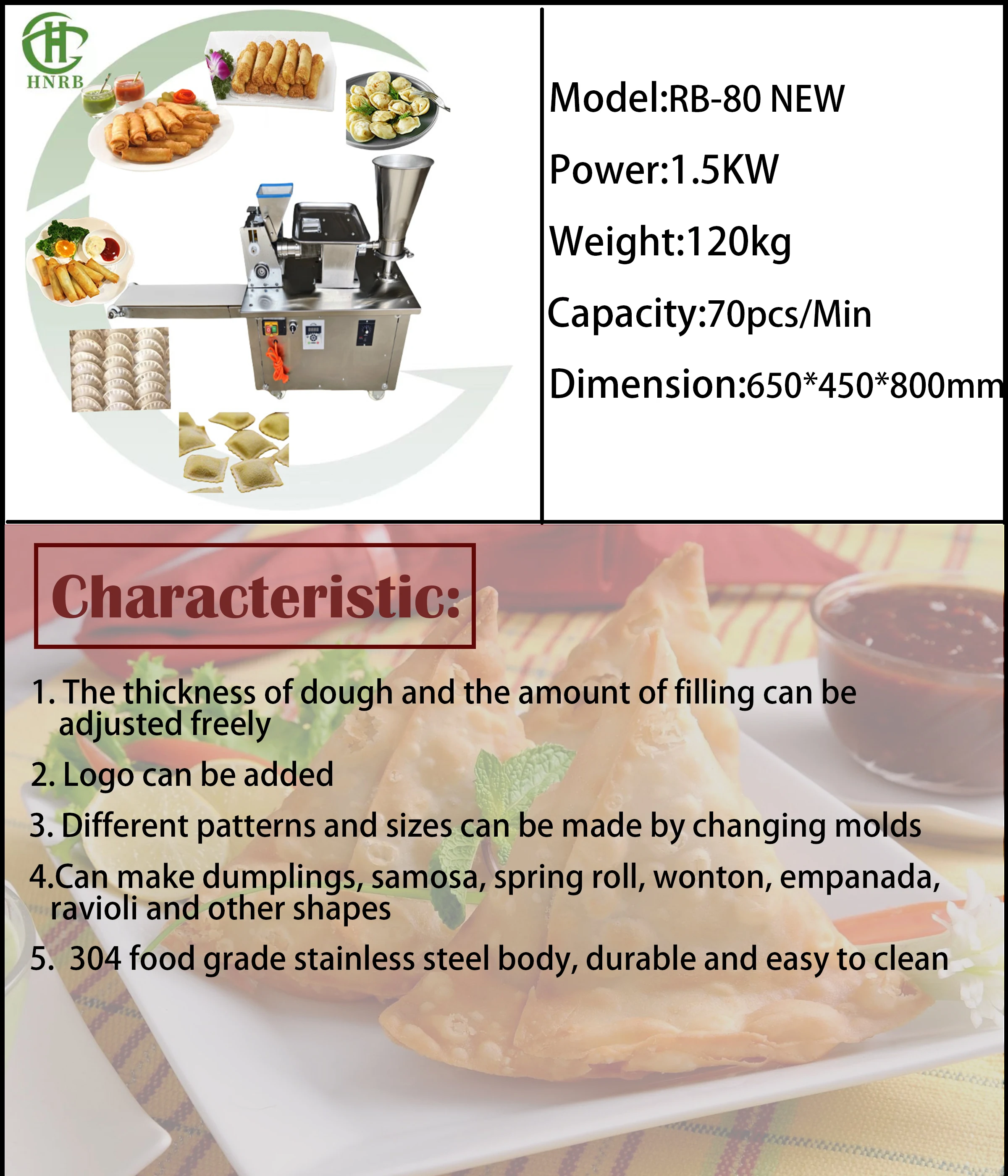 Replaceable Mould Dumpling Making Machine Automatic Samosa Momo Machine Making Commercial Pierogi Ravioli Dumpling Machine