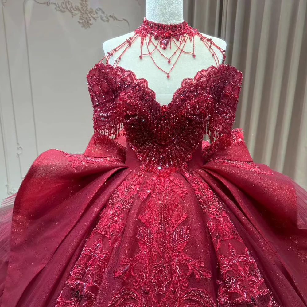 Pearls Beaded Long Sleeve Dark Red Lace Appliques Vintage Style Wedding Ball Gown Prom Quinceanera Dresses Yl0038| Alibaba.com Pearls Beaded Long Sleeve Dark Red Lace Appliques Vintage Style Wedding Ball Gown Prom Quinceanera Dresses Yl0038| Alibaba.com