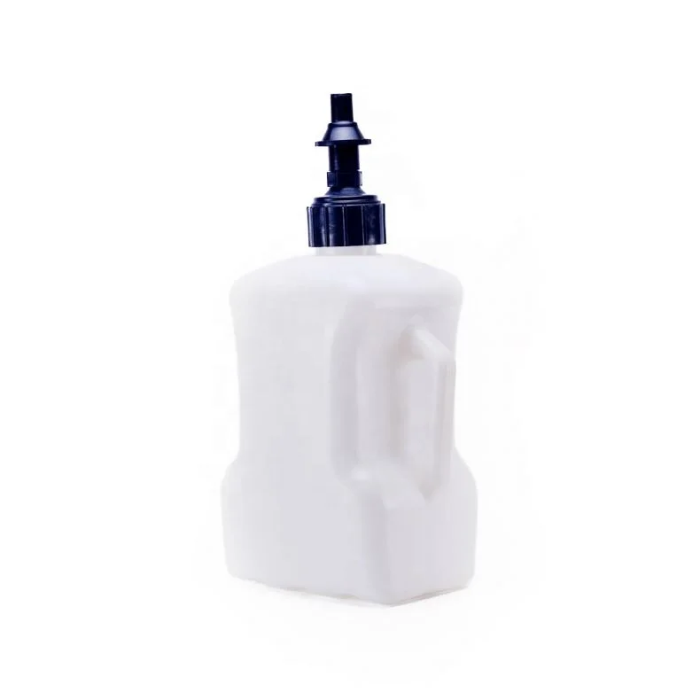 Motorcycle Tools 20 Liter Portable Plastic Rapid Fuel Jug Fast Jerry Fuel Storage Can in White With Black Cap