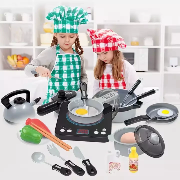 Puzzle Simulation Induction Cooker Home Appliance  Kitchen Utensils Role Soft Plastic Play Wonder Electric Kitchen Play Set Toys