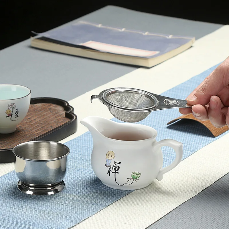 Théière En Porcelaine Blanche 170 Ml - Gongfu Style Chinois Avec Filtre Hémisphérique - Pour Thé En Famille