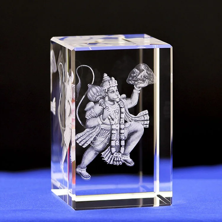 product wholesale factory crystal crystal crafts hanuman hindu gods custom 3d laser glass paperweight-33