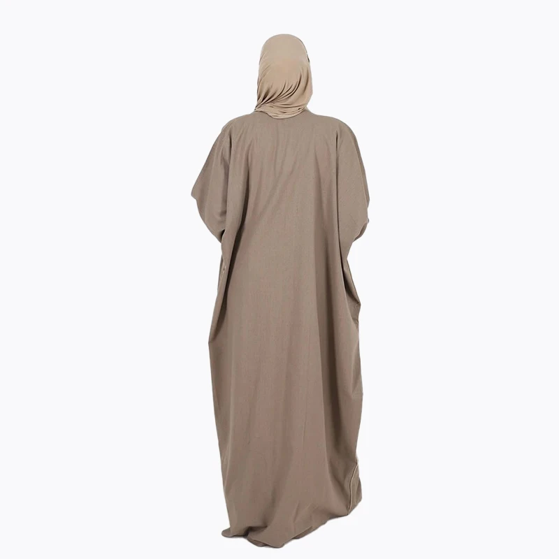 Modest Muslim Woman's Luxe Open Abaya with Wide Legged Pants - Blue