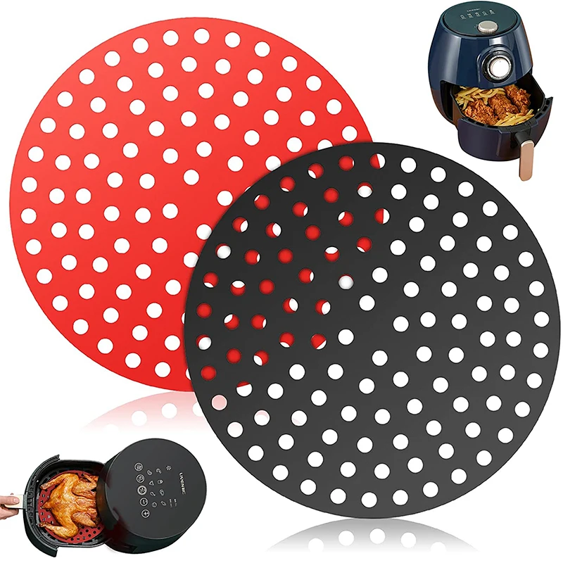 8 Inch Round Airfryer Silicone Pad Air Fryer Silicone Pot Liner With 3