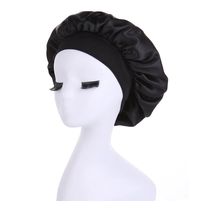 2 Stück Seiden-Satin Schlafhauben Für Frauen - Weiche Haarhaube Mit Bindeband, Für Lockiges Haar, 58 Cm Umfang