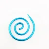 Spiral metal knitting needles - blue