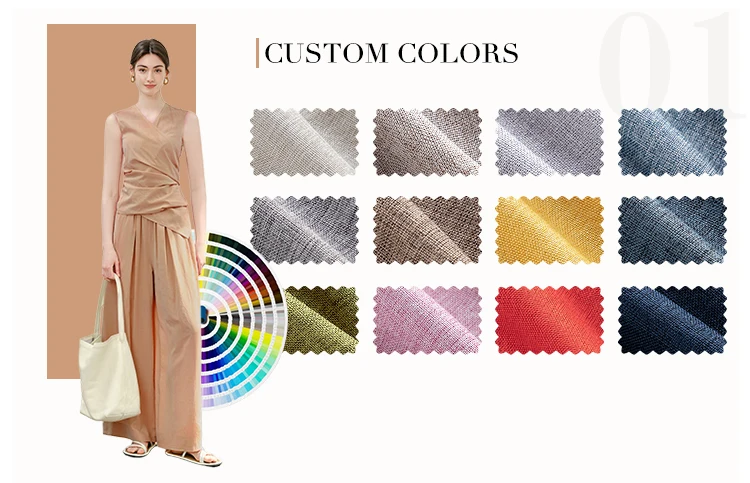 Medium-Weight Eco-Friendly Rayon Nylon Fabric Custom Colors for Shirts & Dresses Woven Techniques details