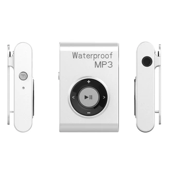 Dewedrt MP3-speler met clip IPX8, waterdicht, FM-radio, stereogeluid