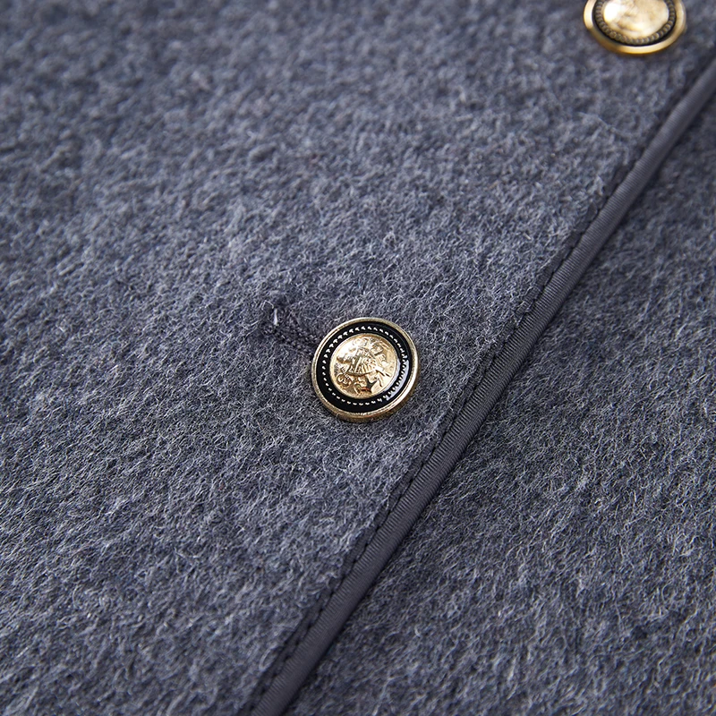 Women Autumn New Fashion Blend Short Blazer Coat Vintage Long Sleeve Female Outerwear Chic Femme