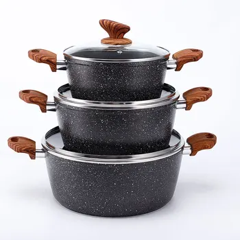 Kitchen Cooking Pot Set  Pot Soup Pot Medical Stone Non-Stick Cookware Set