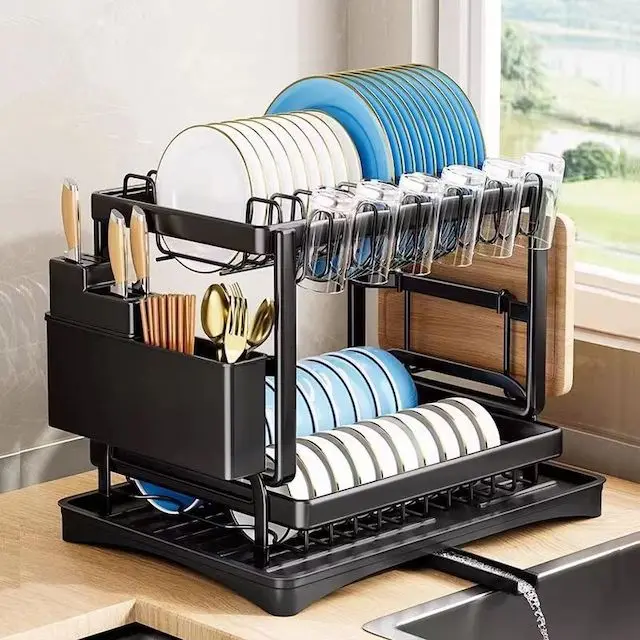 Kitchen Countertop Dish Drainer Large Capacity Multifunction
