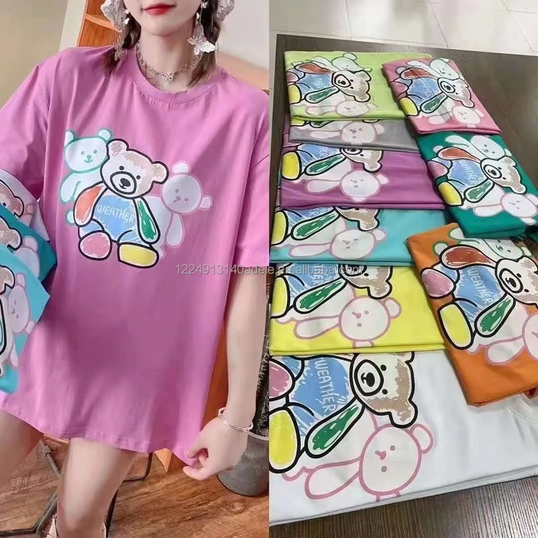 Camiseta De Algodón Para Mujer,Remera Estampada De Talla Grande,Camisetas  Informales Para Mujer,Top Holgado Para Mujer - Buy Las Mujeres Camiseta  Casual,Las Mujeres Camiseta,Verano Top Suelto Product on Alibaba.com