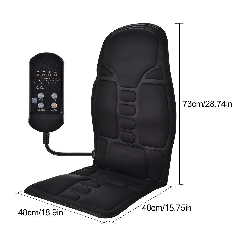 Vibration massage cushion with Heat 6 Vibrating Motors and 2 Heat Levels car seat back cushion massage