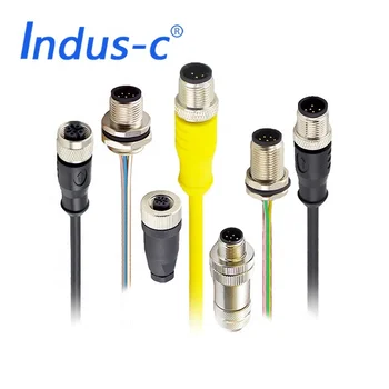 A,B,D,T,S,X code are available male and female multipole 5pin connector cable M12