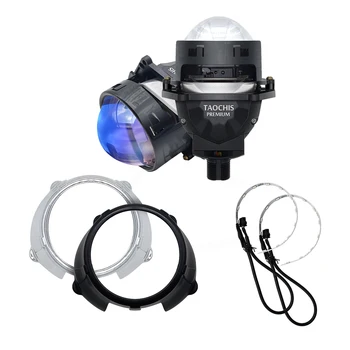 TAOCHIS Car Angel Eyes Universal Hi Low Beam Bi Xenon LED Projector Lens For Car Headlight Car Light Accessories