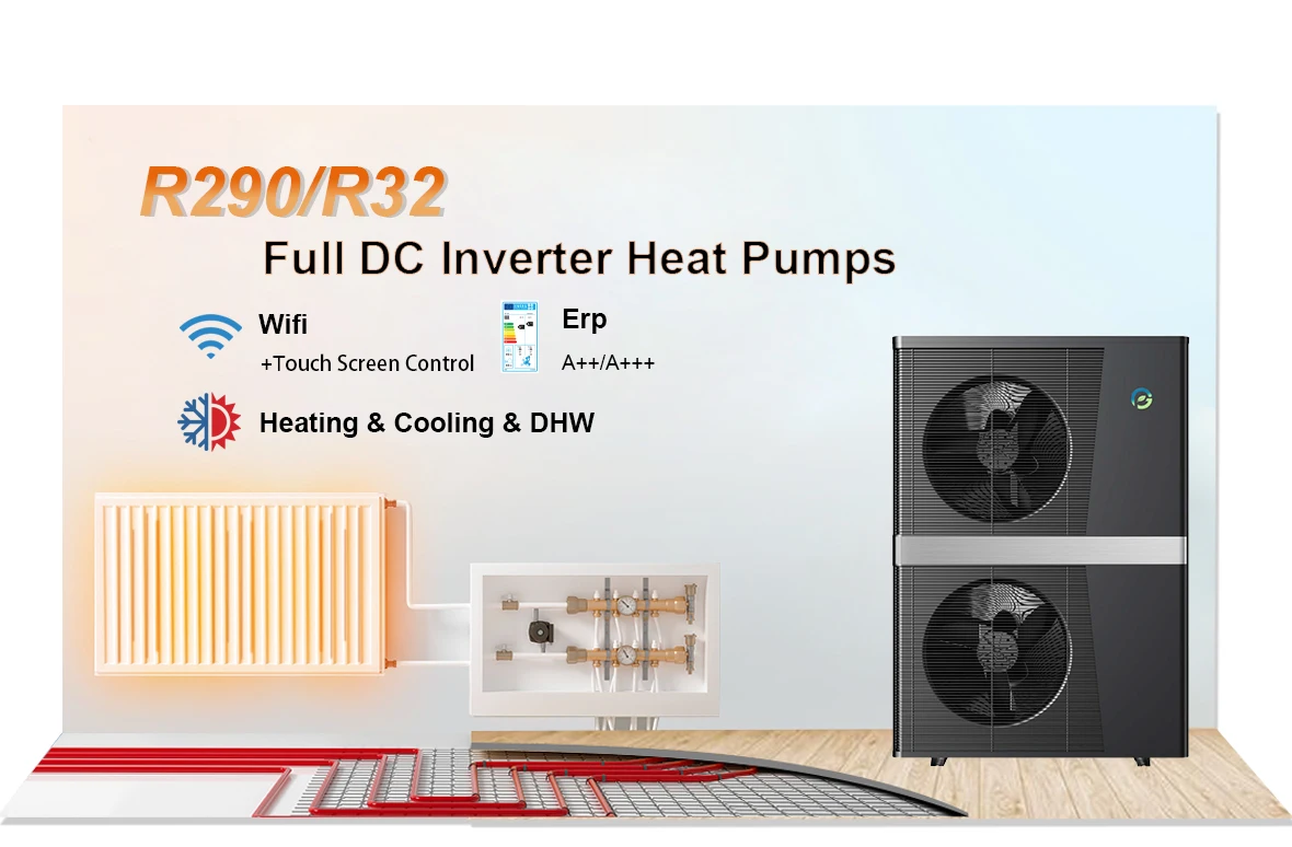 Oem 12kw Monoblock Dc Inverter R290 Floor Air To Water Heat Pumps Air ...