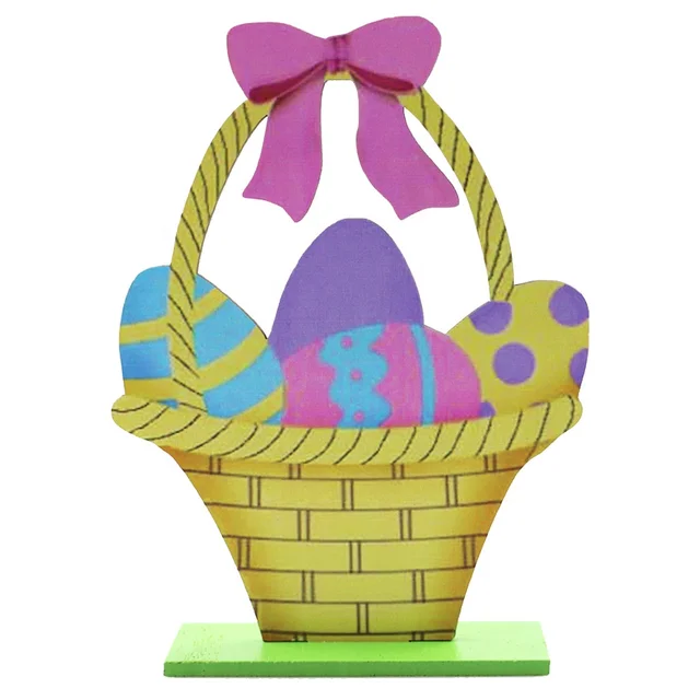 Easter Wooden Male and Female Rabbit Decorations Tabletop Indoor and Outdoor Party Table Decorations with Bag Packing