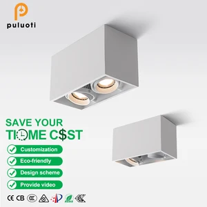 20W IP20 Aluminum Black LED Cob Adjustable Direction Simple Installation Ceiling Spotlights for Office & Hotel MR16/GU10