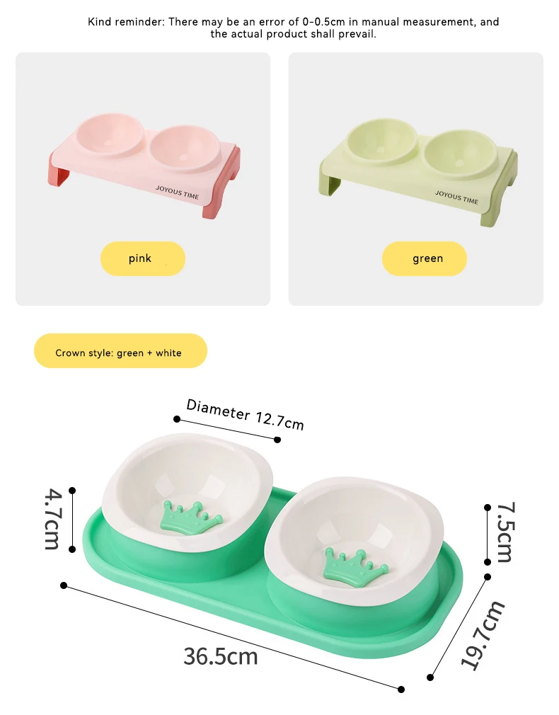 Cat Bowl Dog Bowl Pet Slow Food PP Bowl cat Water Dispenser Leak-proof Food Pet Bowl Anti-upset Pet Double Bowl details