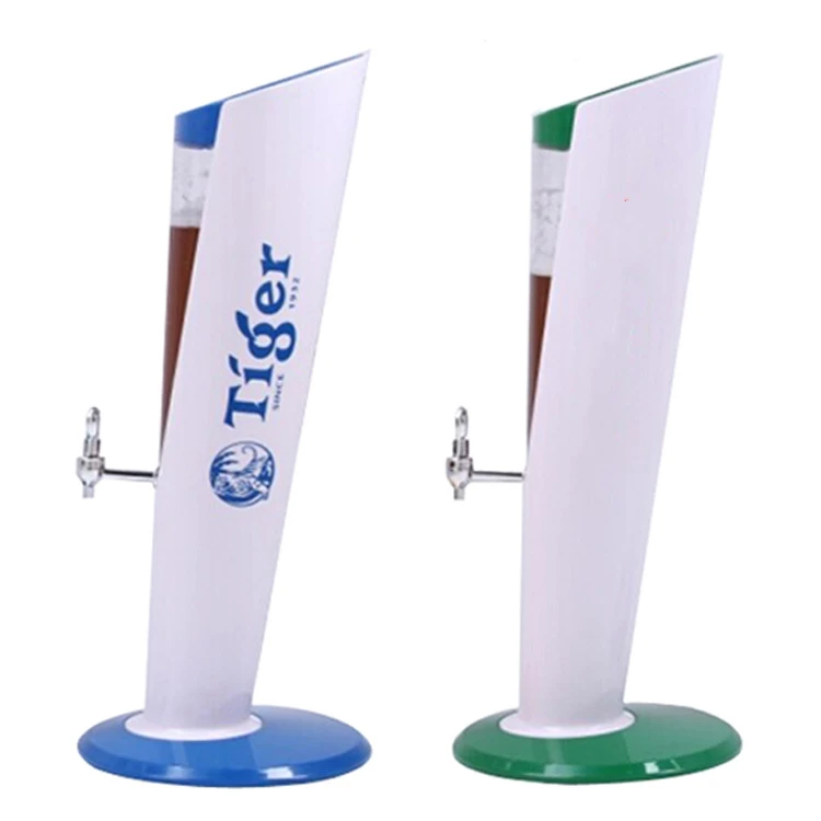 Logo Adaptation Beer Tap Draft Promotion LED Brand 3L Black Beer Tower Dispenser for Promotional