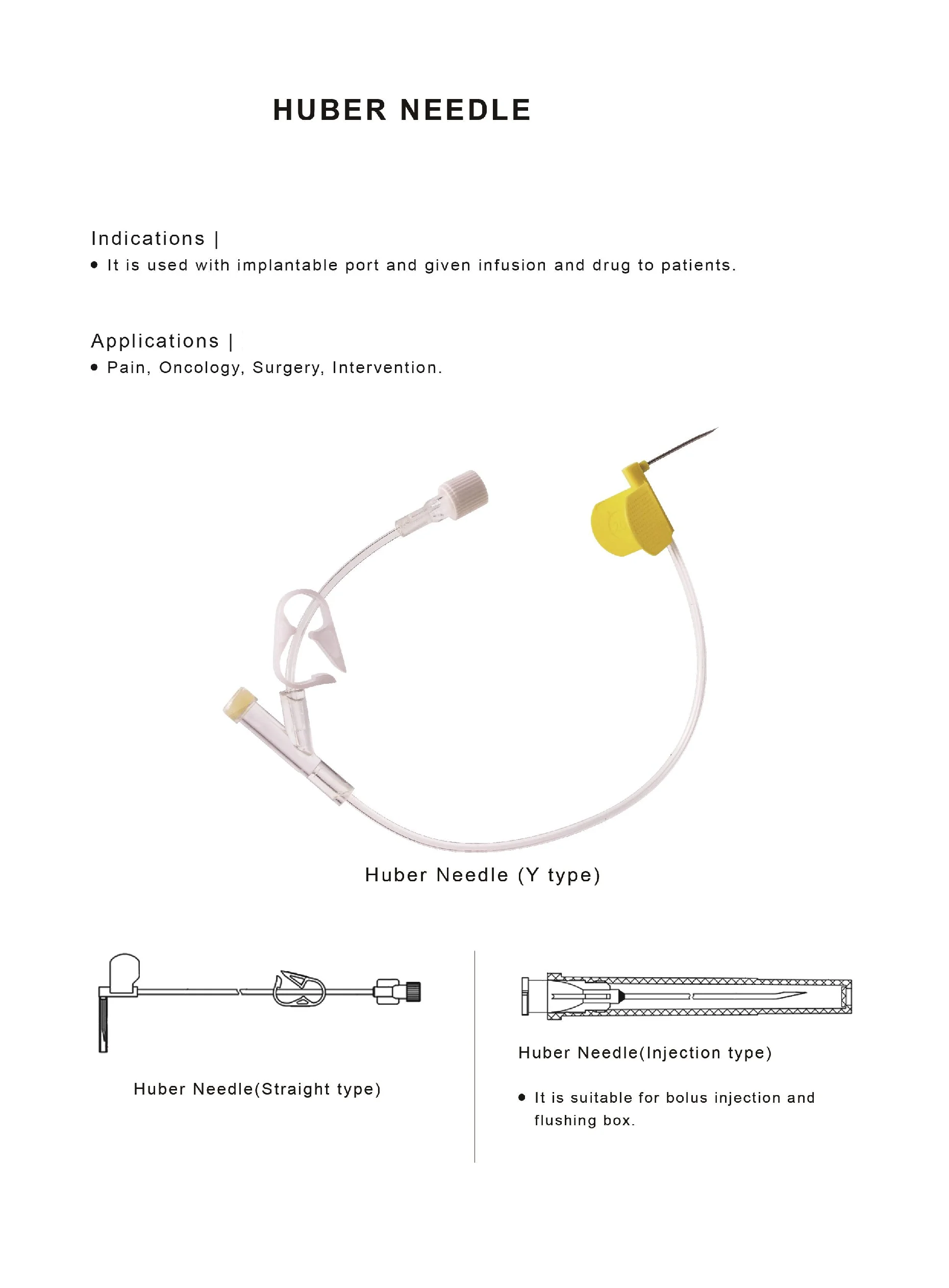 disposable huber needle Non-coring Needle forimplantable DrugDelivery System supplier