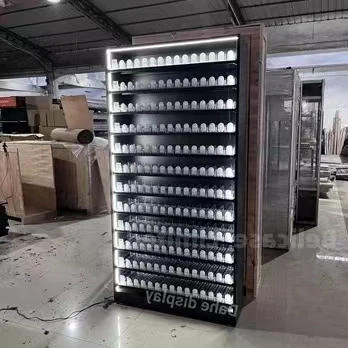 Cigarette case with Lighter Gas Station Stores Tobacco Shelf Display Cabinet Metal Cigarette Display Racks for Smoke Shop