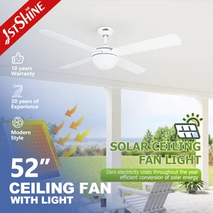 1stshine LED Ceiling Fan 24V Solar Power Energy Efficient Dimmable Lighting Ceiling Fan