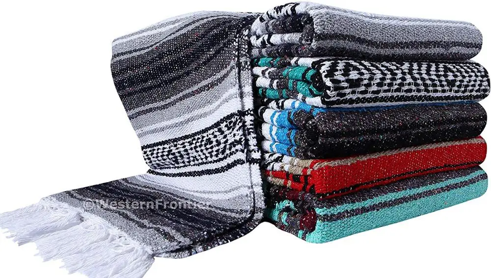 Sample Available Wholesale Beach Blanket Cheap Custom Print Flag in Bulk Falsa Yoga Mexican Blanket