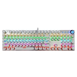 AIWO Standard Full Size 104 Keys Keyboards Cable Wired Keyboards USB Wired Keyboards With 6-RGB Backlit For Desktop Laptop