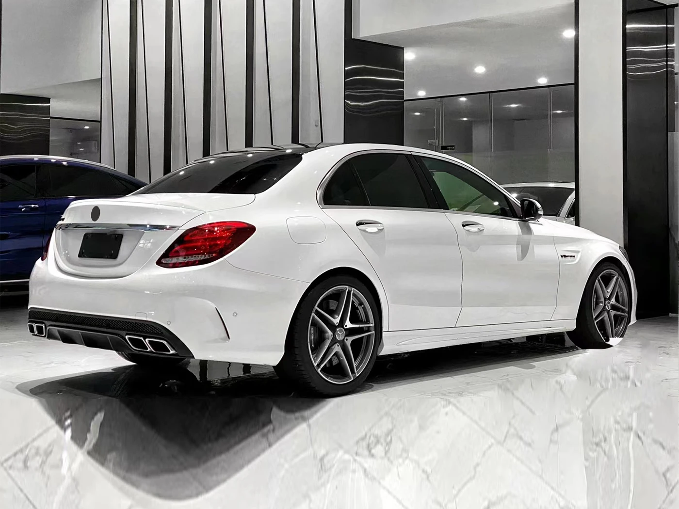 Car Side Skirts For Mercedes Benz C-class W205 Modified To C63 Amg ...