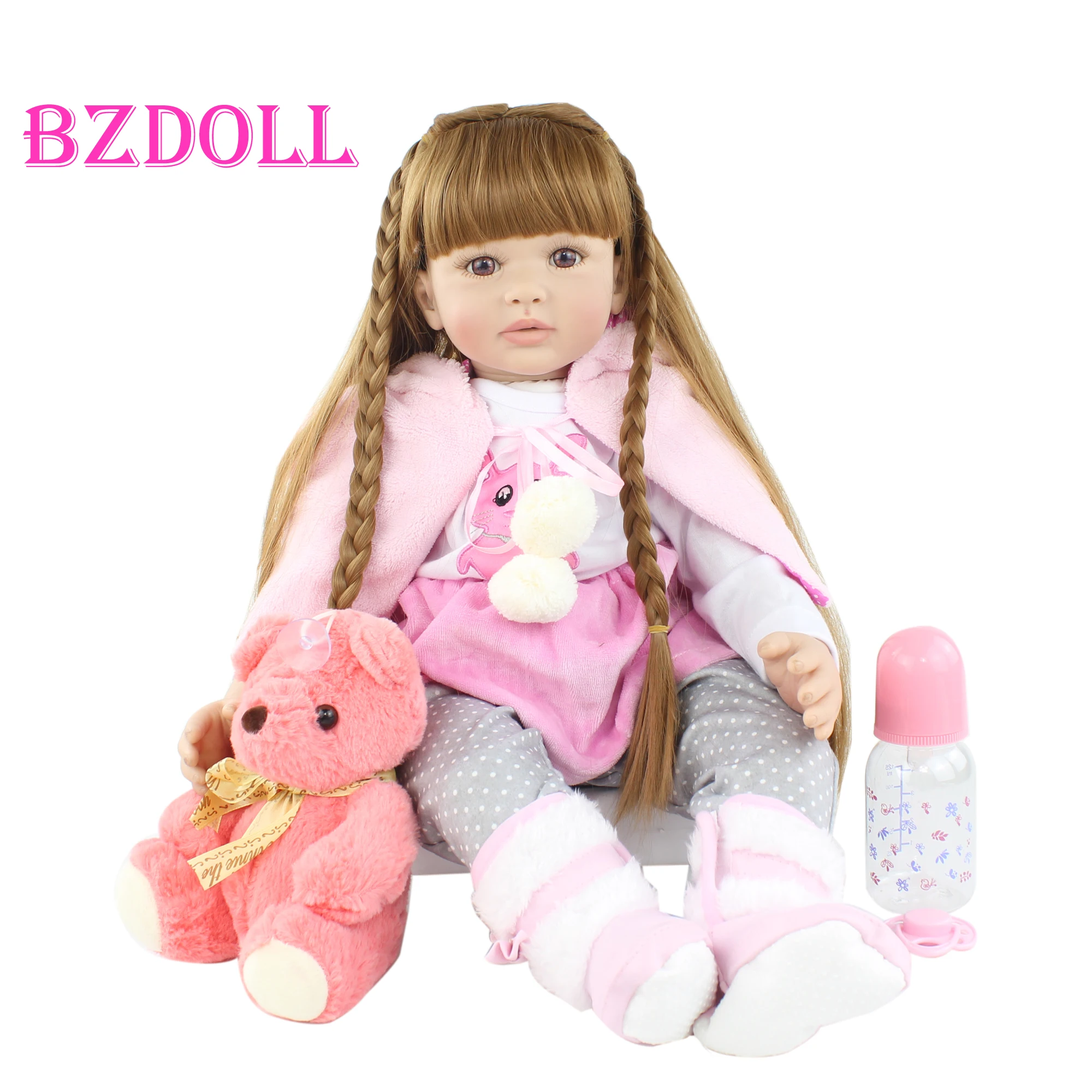 muñecas Reborn de silicona de 60cm,muñeca bebé realista,muñeca realista Boneca Bebes realista,muñeca Reborn de cumpleaños y Navidad 