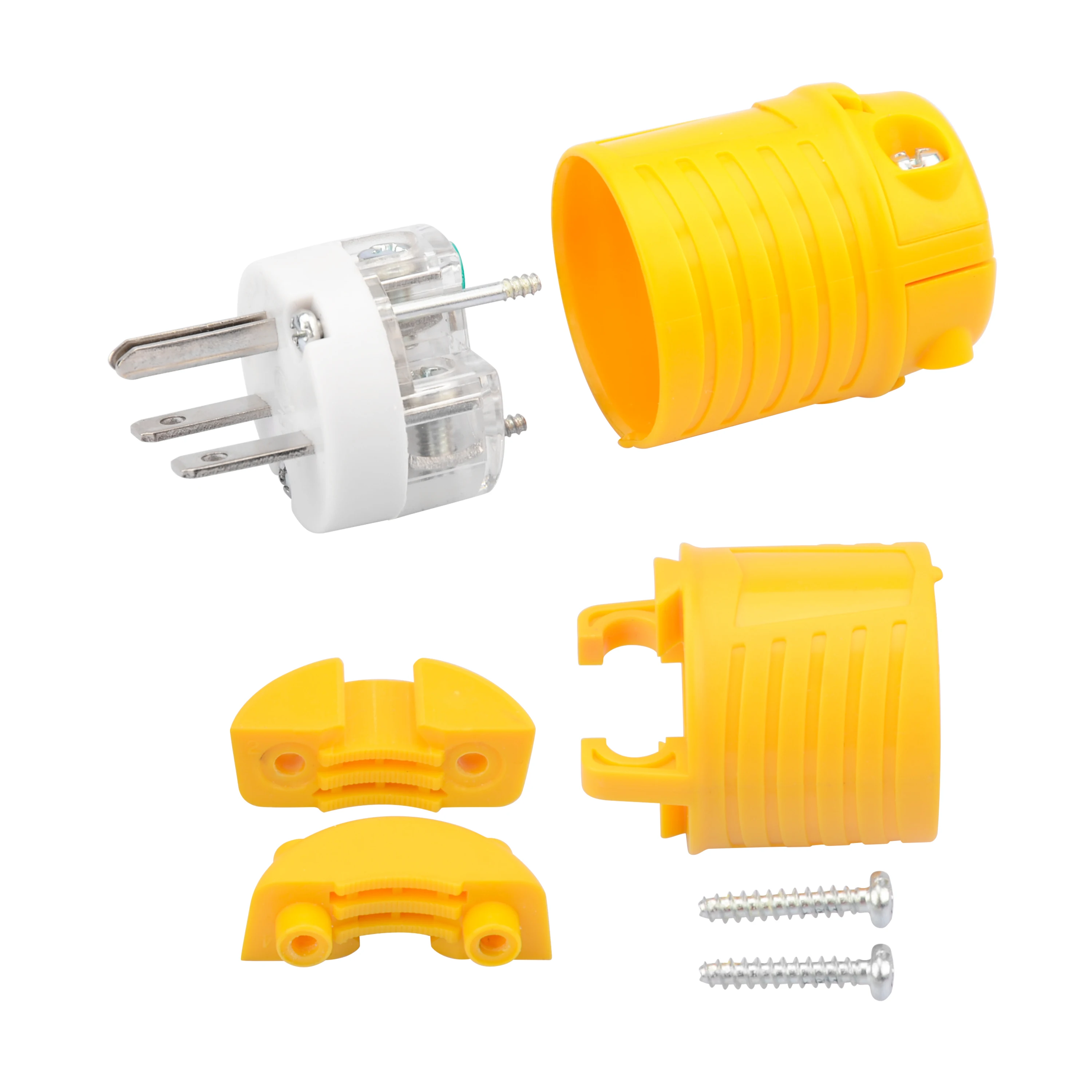 Straight Blade Plug 15a 250v Connecting 12/3awg Wire Nema 615p With